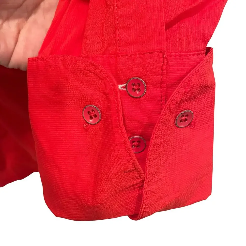 Free People We The Free Hallie French Cuff Shirt Red Size S Oversized